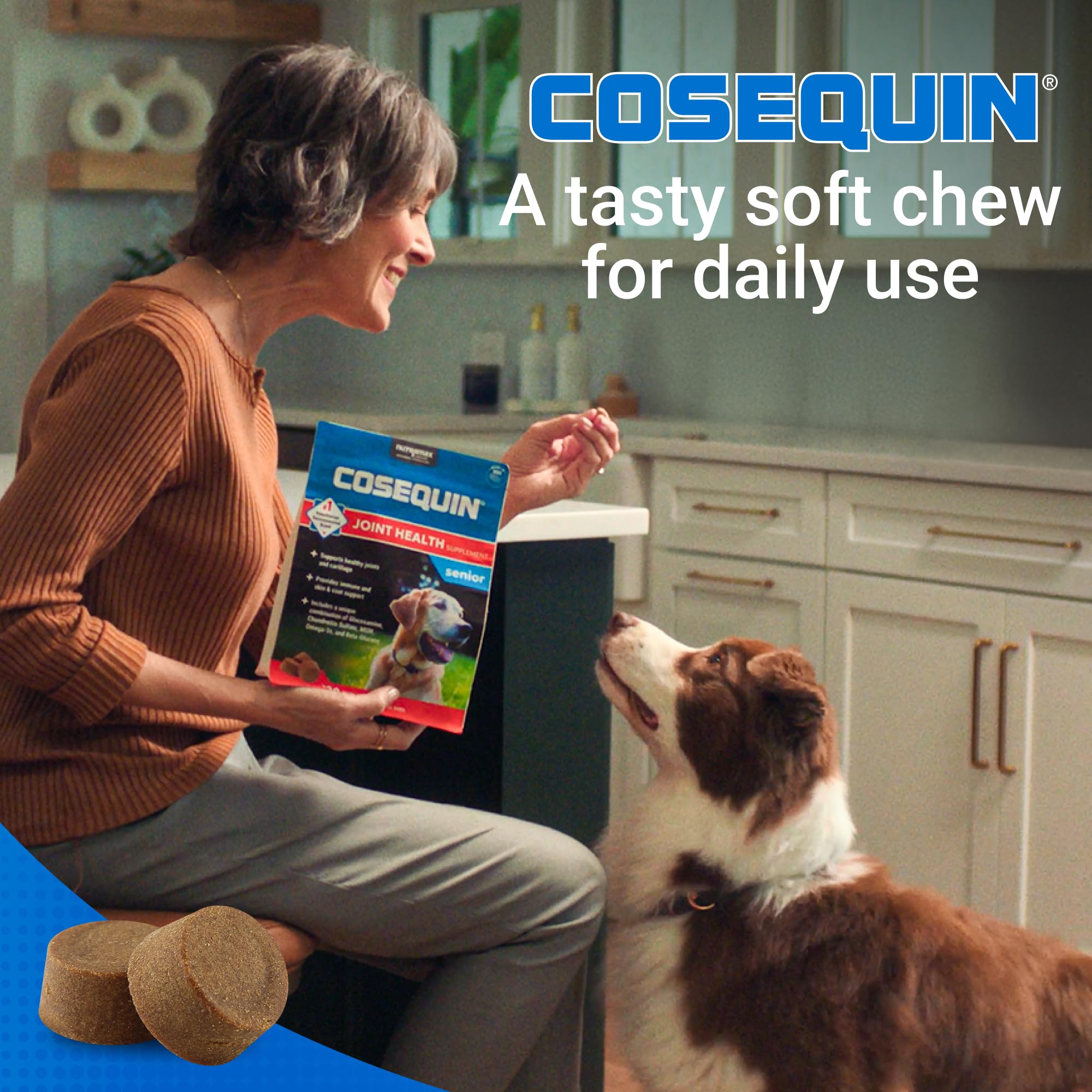 Senior Dog Joint Soft Chews – Glucosamine, MSM & Omega-3s 60ct