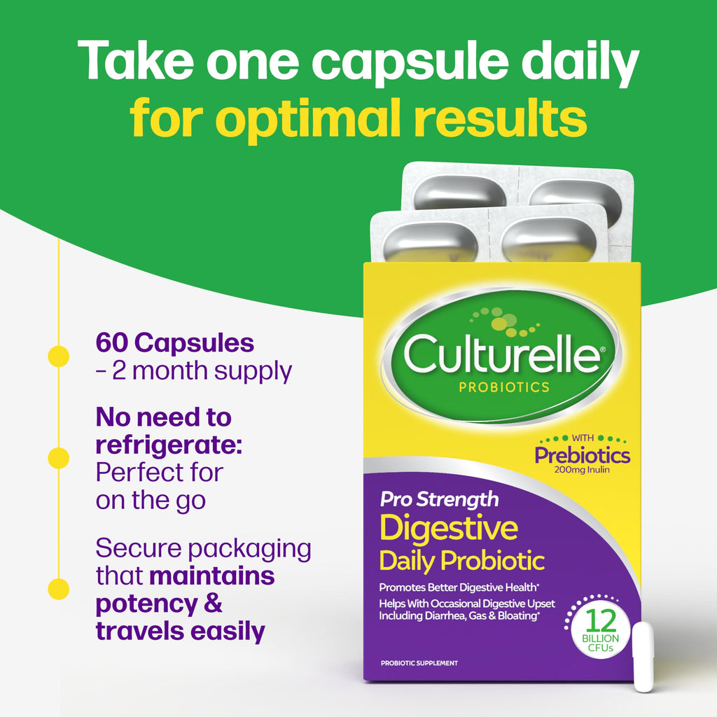Probiotic Supplement with Prebiotics – Digestive Support, 60 Caps