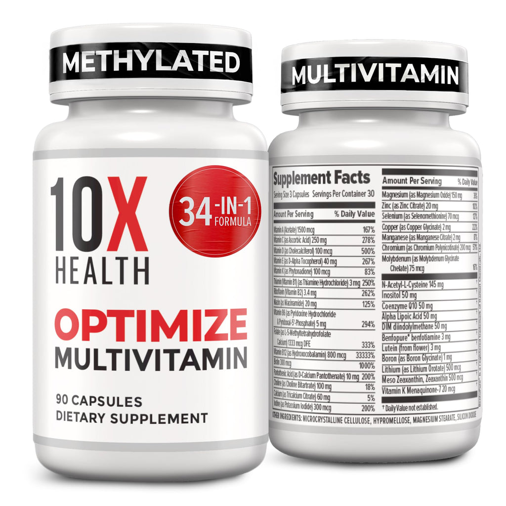 Men's Methylated Multivitamin – 34-in-1, B12, 5-MTHF, NAC, Methyl B Complex, 90 Capsules