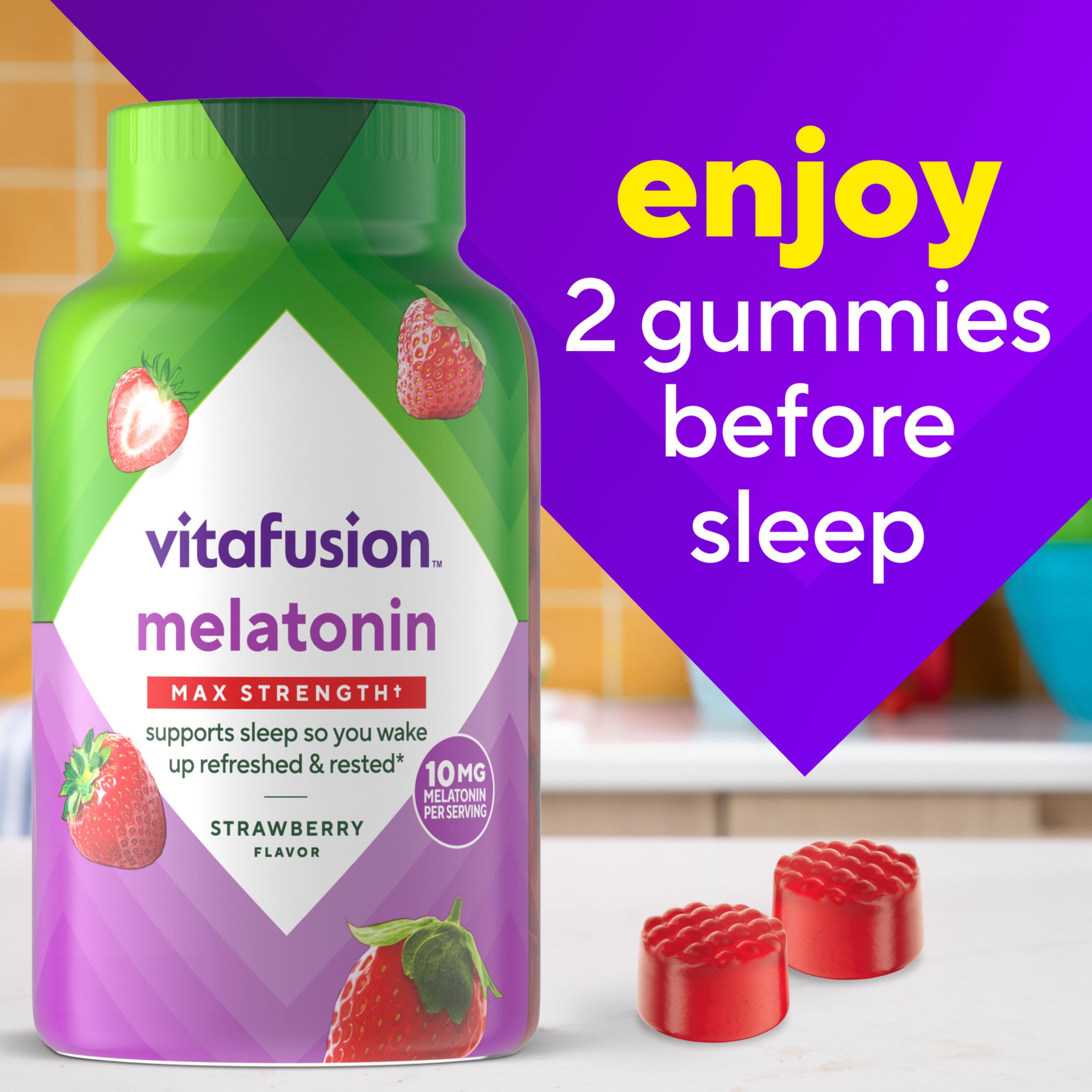 Melatonin Gummies 10mg Max Strength – Sleep Support, 100 Count