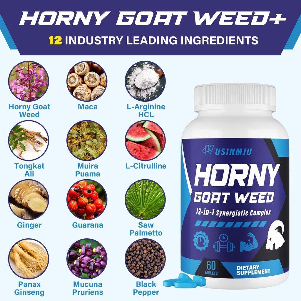 Horny Goat Weed Complex Capsules for Libido, Stamina & Energy Support 60 Ct