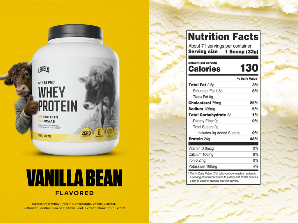 Grass-Fed Whey Protein Powder Vanilla – 24g Protein, 5 lb