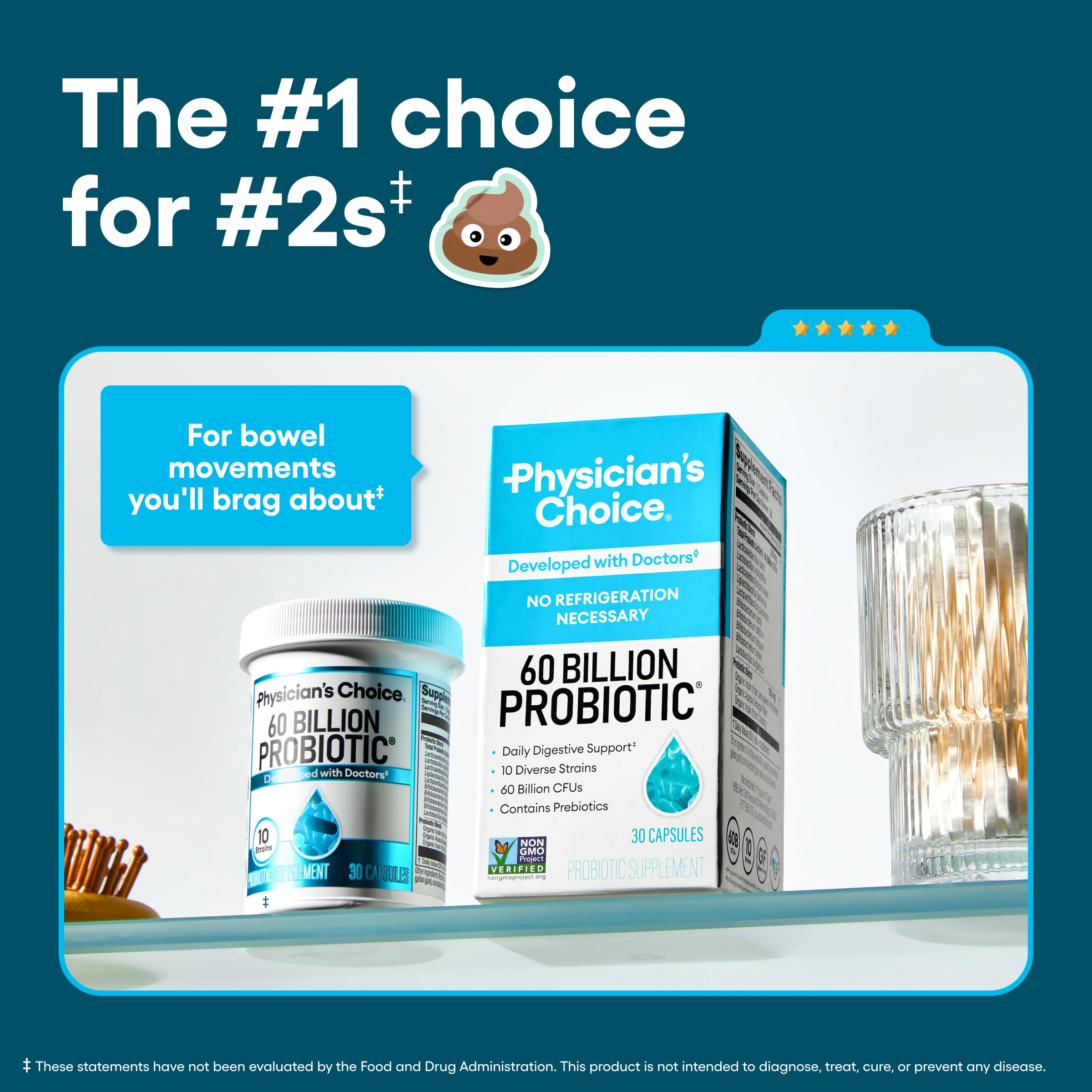 Probiotics 60 Billion CFU with Prebiotics – Gut & Digestive Support