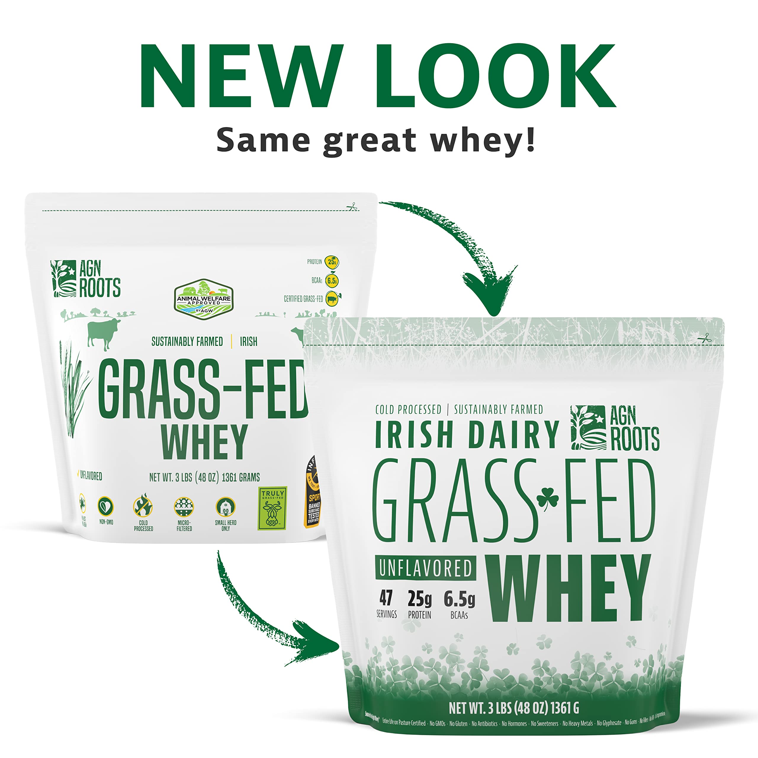 Grass Fed Whey Protein Isolate Unflavored 3 lb