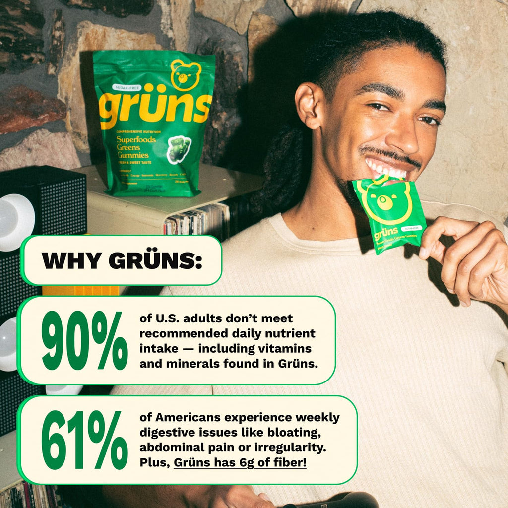 Super Greens Multivitamin Gummies with Spirulina – 28 Count