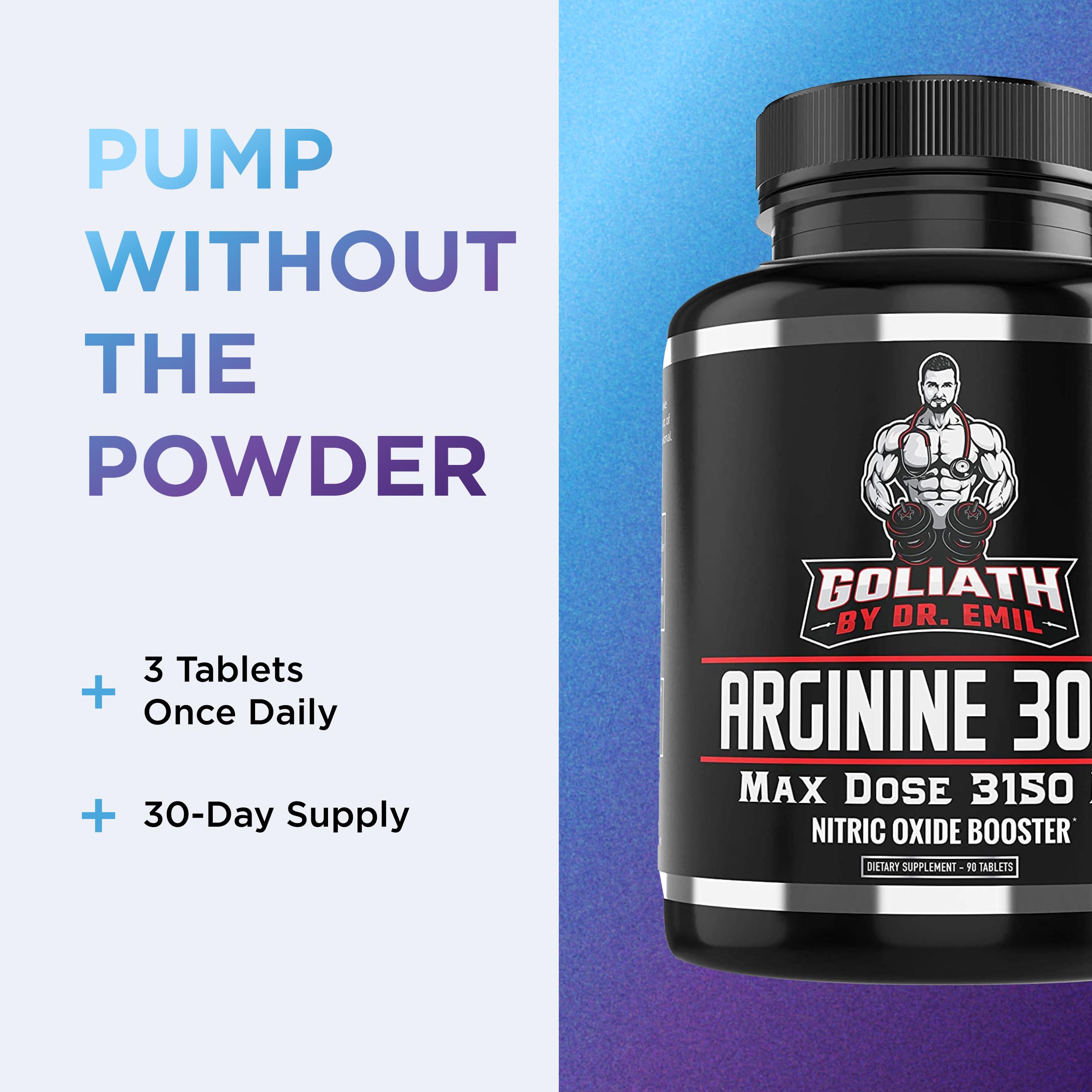 L-Arginine 3150 mg Supplement – Nitric Oxide & Endurance, 90 Ct