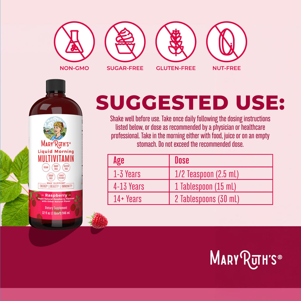 Liquid Daily Multivitamin | Women Men & Kids | Vegan Non-GMO | 32 Servings