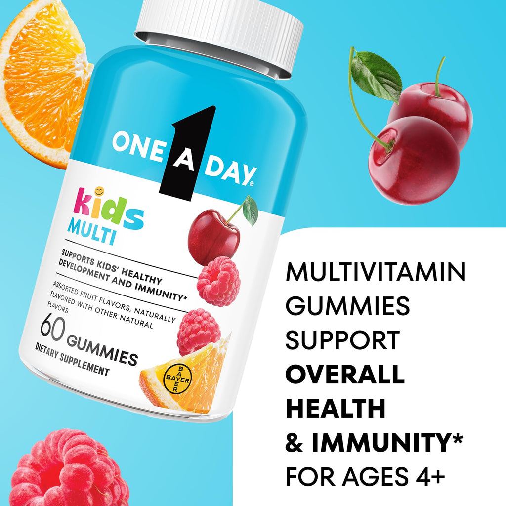 Kids Multivitamin Gummies Immune Support Vitamin C D Zinc 60 Count
