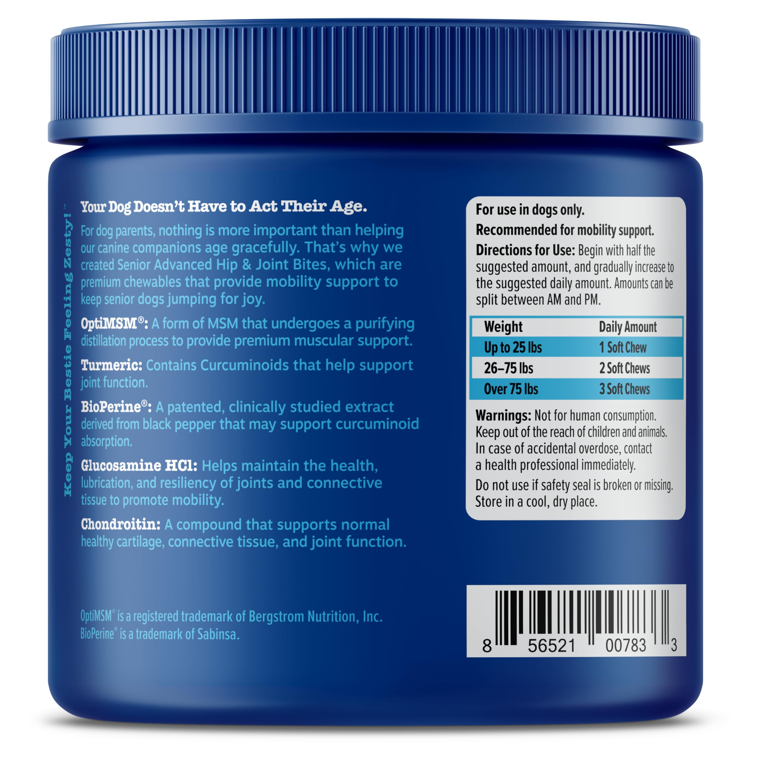 Joint Supplement Soft Chews for Dogs – Glucosamine & MSM 90ct