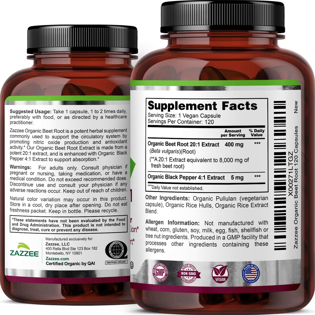 Beet Root Extract Capsules 20:1 for Nitric Oxide & Circulation Support