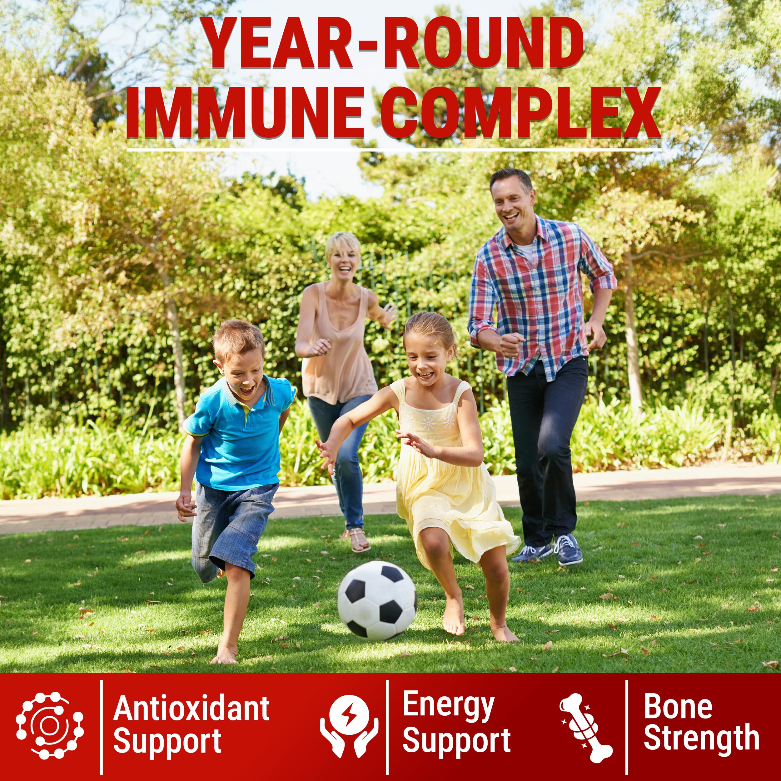 Zinc 50mg Immune Support Gummies with Elderberry & Vitamin C – 120
