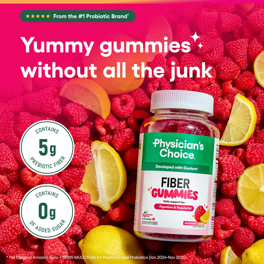 Prebiotic Fiber Gummies – Digestive Health & Regularity, 60 Count