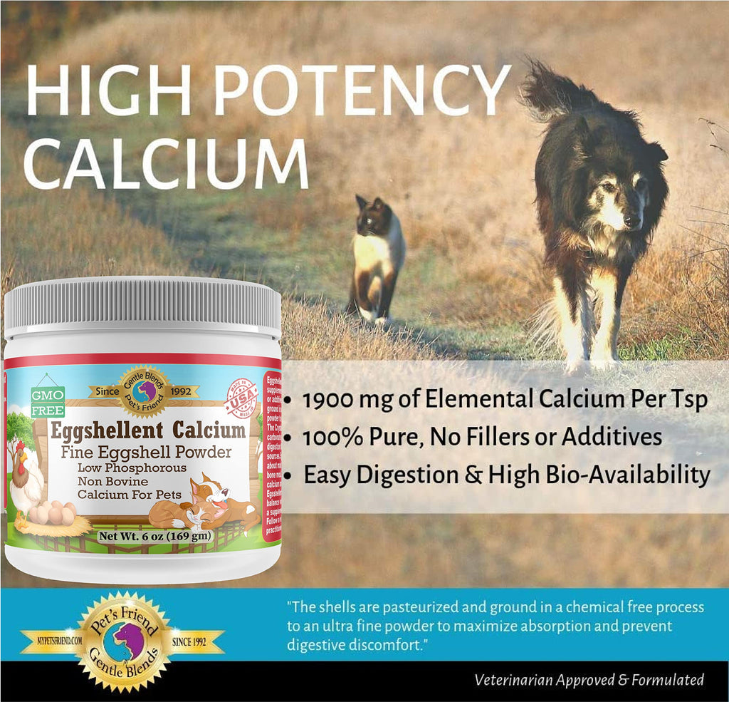 Eggshell Calcium Powder for Dogs & Cats – Hip & Joint Support 6oz