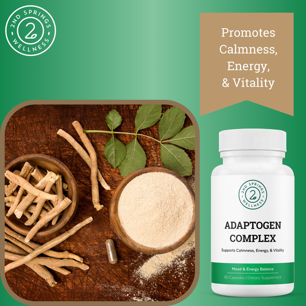 Adaptogen Complex Supplement for Energy, Calm & Adrenal Support – 60 Ct