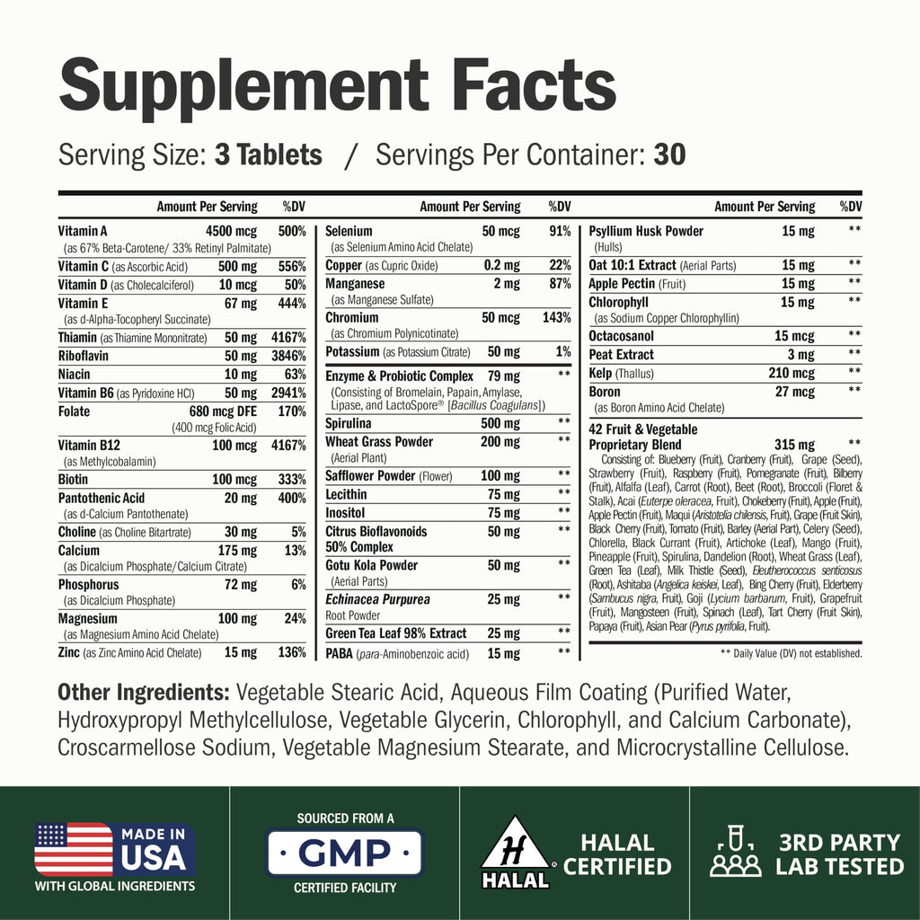Vegan Multivitamin Men Women Energy Immune Support 90 Tablets