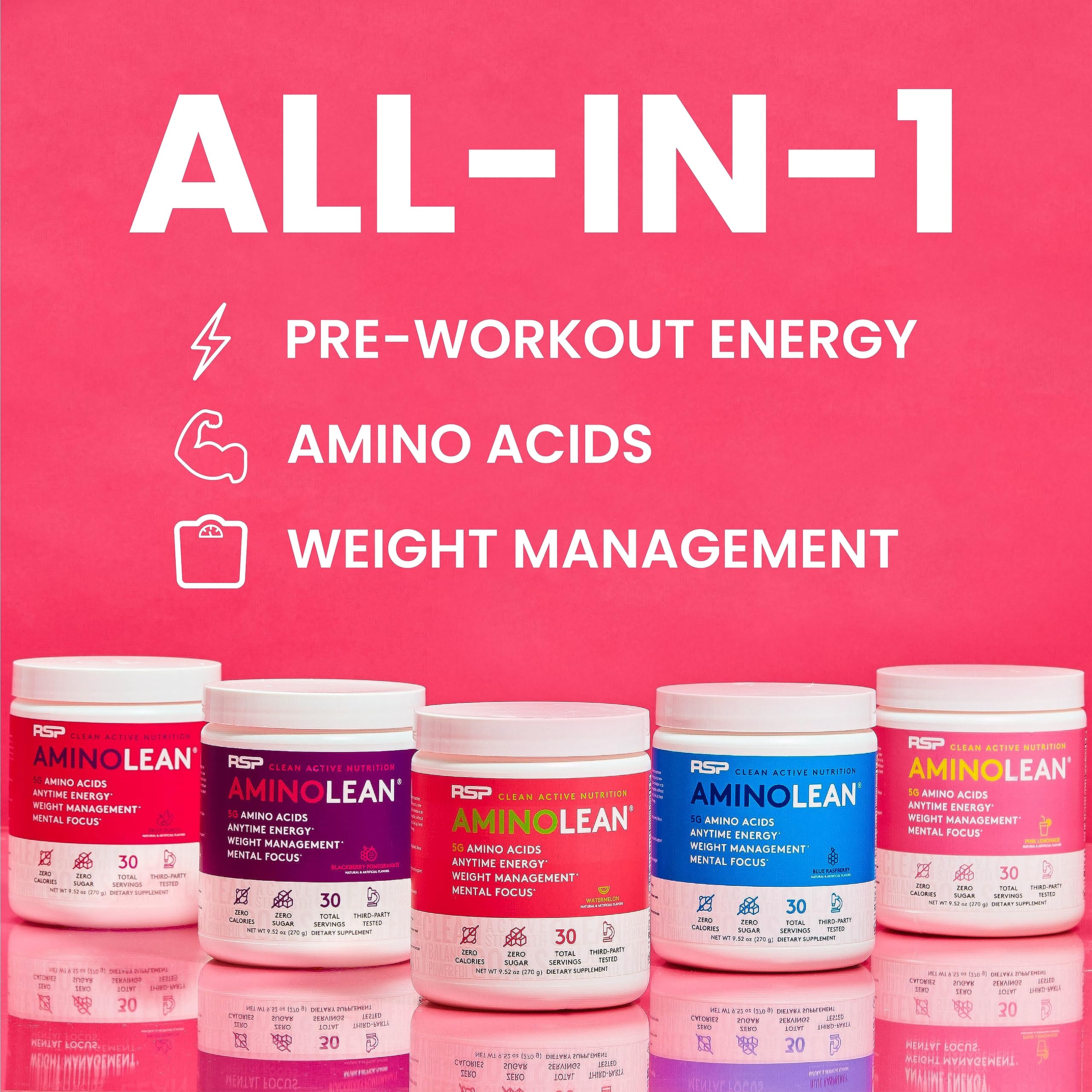 Amino Pre Workout Powder with BCAA & Caffeine – Energy, 30 Servings