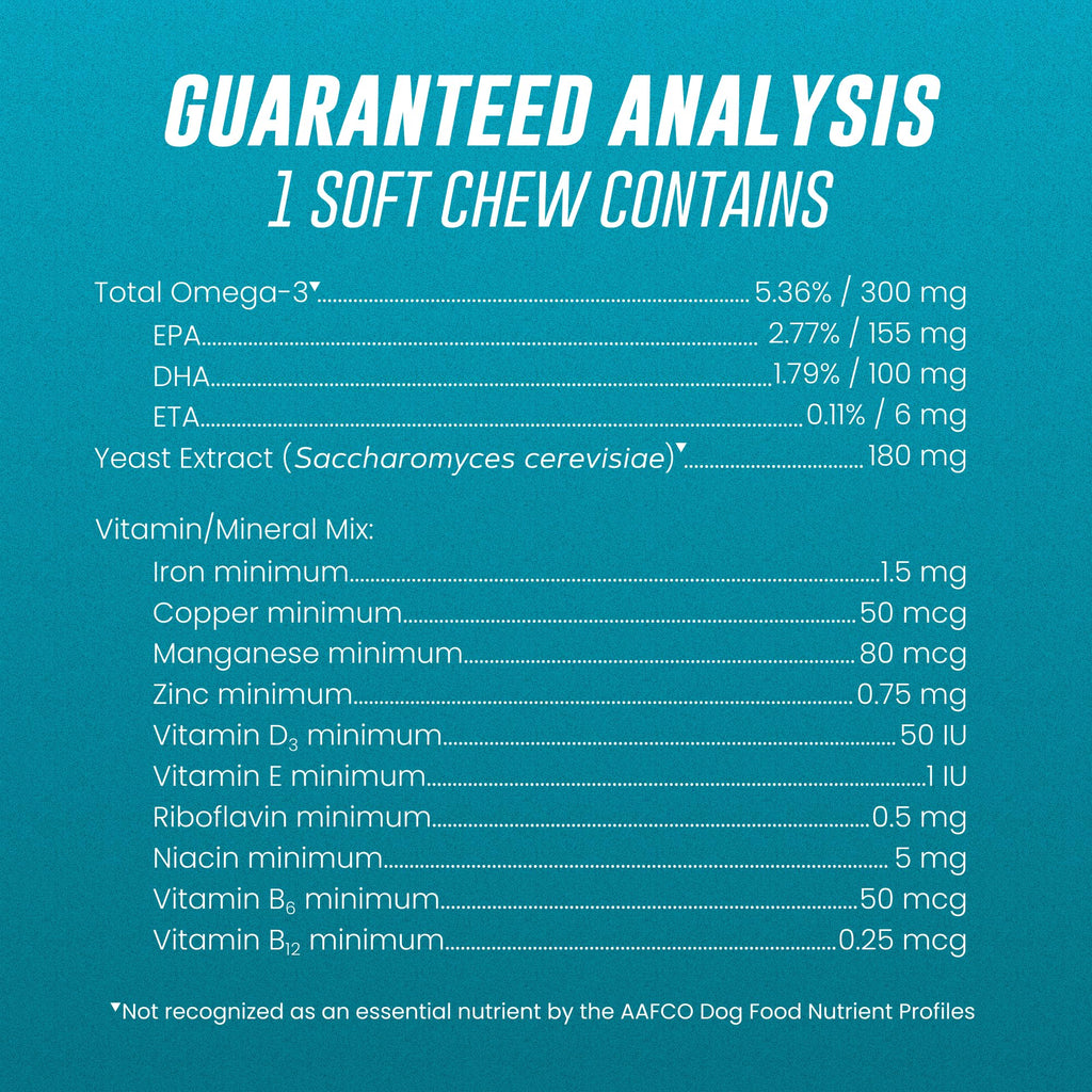 Omega-3 Fish Oil Soft Chews for Dogs – Skin & Coat Support 60ct