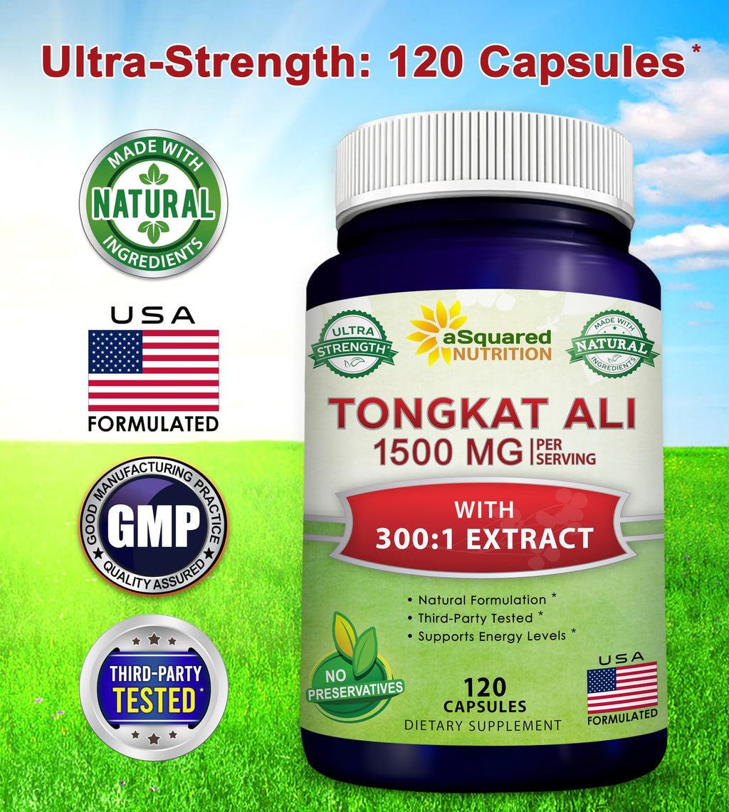 Tongkat Ali 1500mg Capsules for Testosterone, Energy & Performance Support 120 Ct