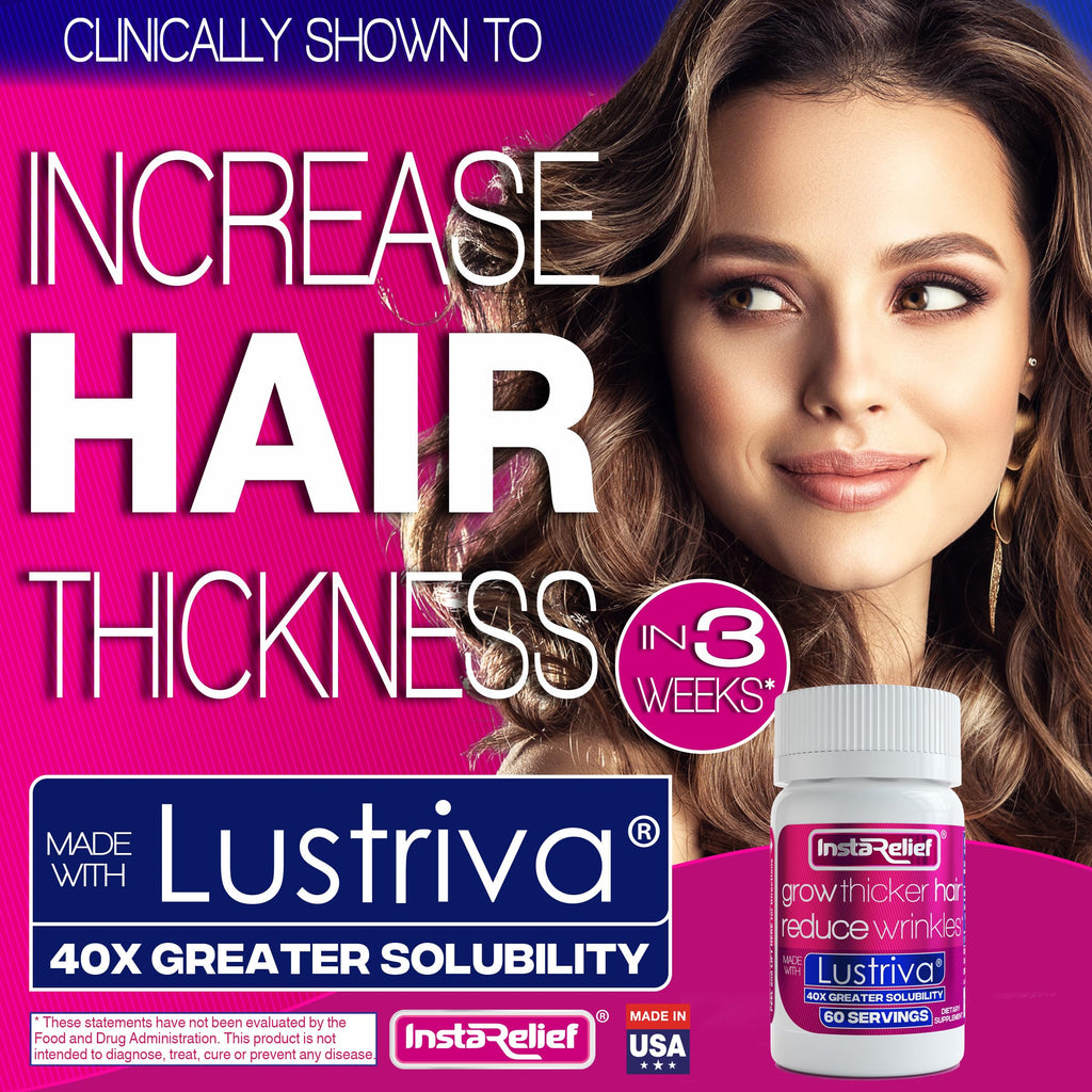 Hair Growth Supplement Lustriva Biotin Silicon 60 Tablets