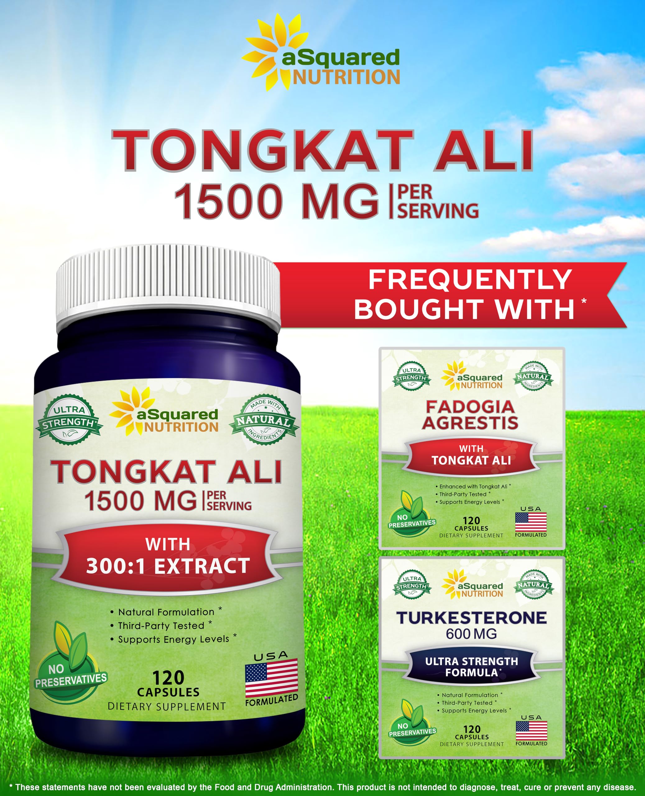 Tongkat Ali 1500mg Capsules for Testosterone, Energy & Performance Support 120 Ct