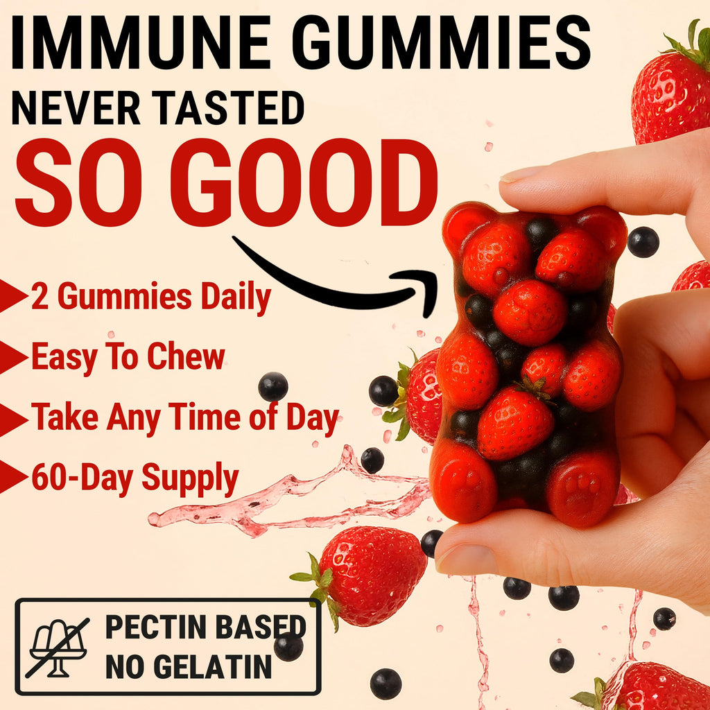 Zinc 50mg Immune Support Gummies with Elderberry & Vitamin C – 120